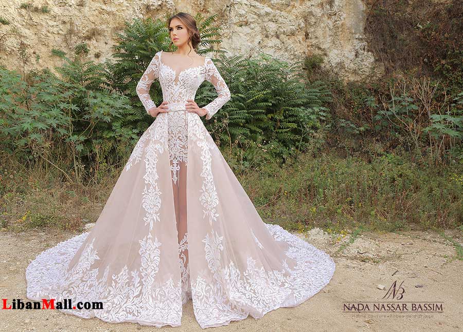 Nada Nassar Bassim Haute Couture lace and long wedding dresses 2017