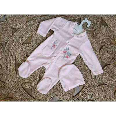 Salmon Velvet Overall