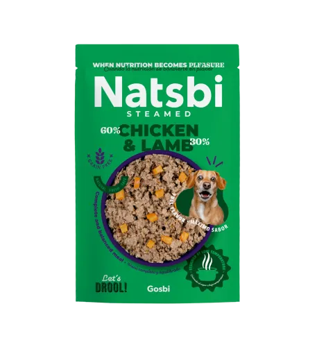 NATSBI DOG STEAMED CHICKEN & LAMB 500 G