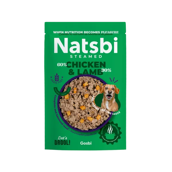 NATSBI DOG STEAMED CHICKEN & LAMB 500 G