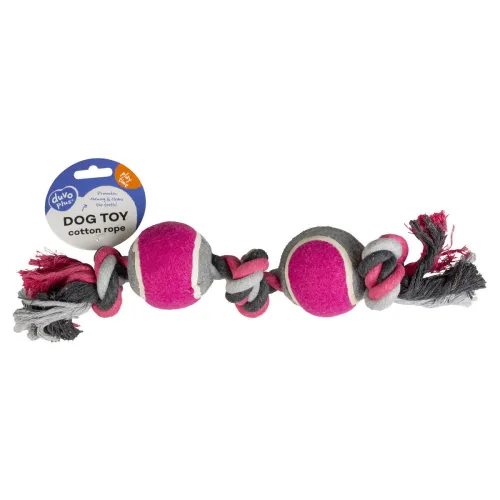 TOY TUG KNOTTED COTTON 3 KNOTS BALLS - DUVO PLUS