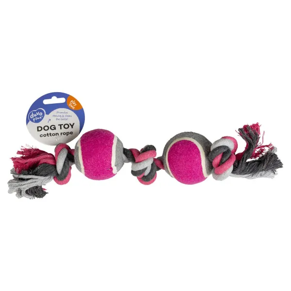 TOY TUG KNOTTED COTTON 3 KNOTS BALLS - DUVO PLUS