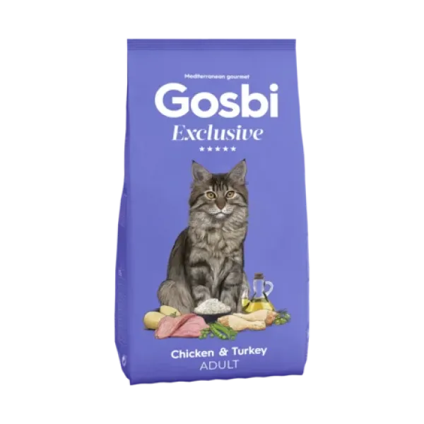 GOSBI EXCLUSIVE CAT ADULT CHICKEN & TURKEY 1.5 KG