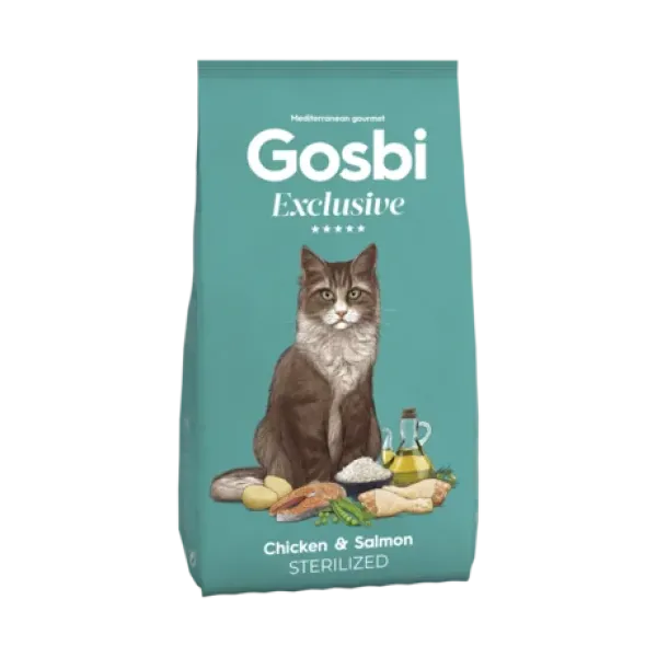 GOSBI EXCLUSIVE CAT STERILIZED CHICKEN & SALMON 1.5 KG