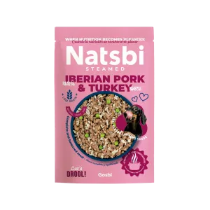 NATSBI DOG STEAMED IBERIAN PORK & TURKEY 500 G
