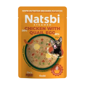 NATSBI CAT STEAMED CHICKEN - QUAIL EGG 80 G