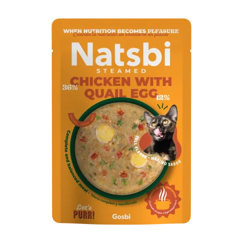 NATSBI CAT STEAMED CHICKEN - QUAIL EGG 80 G