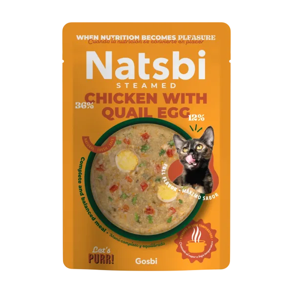 NATSBI CAT STEAMED CHICKEN - QUAIL EGG 80 G