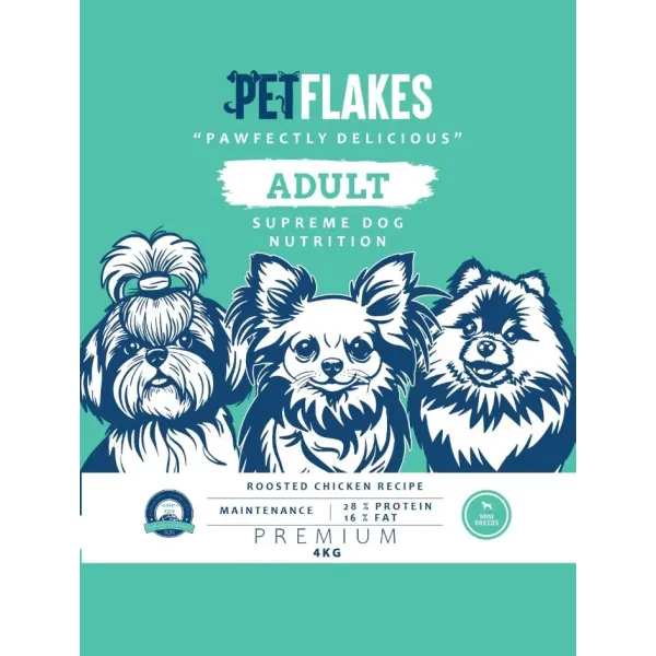 PET FLAKES - DOG FOOD - ADULT SMALL BREED 4 KG
