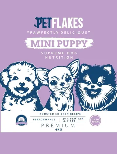 PET FLAKES - DOG FOOD - PUPPY SMALL BREED 4 KG