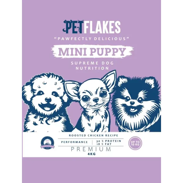 PET FLAKES - DOG FOOD - PUPPY SMALL BREED 4 KG