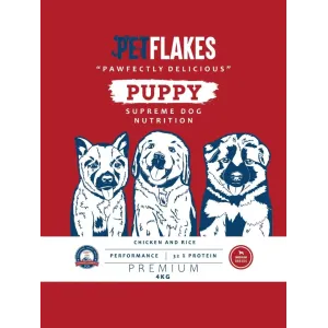 PET FLAKES - DOG FOOD - PUPPY MEDIUM BREED 4 KG