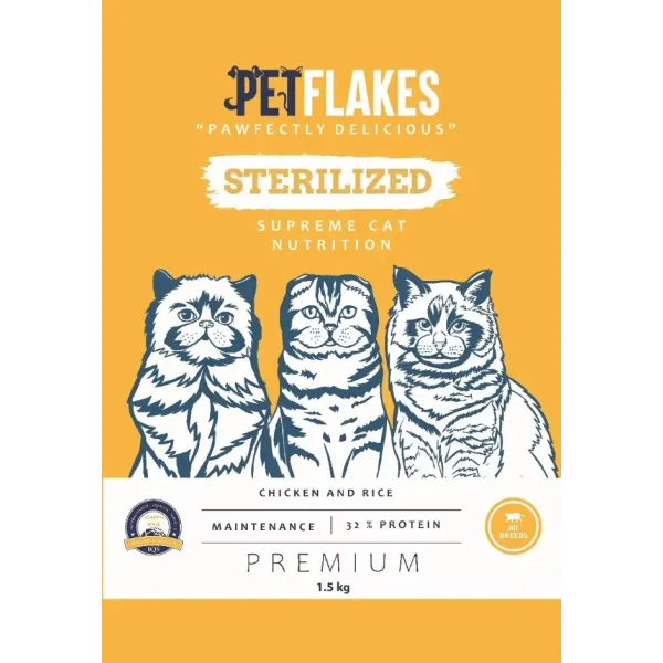 PET FLAKES - CAT - STERILIZED 1.5 KG