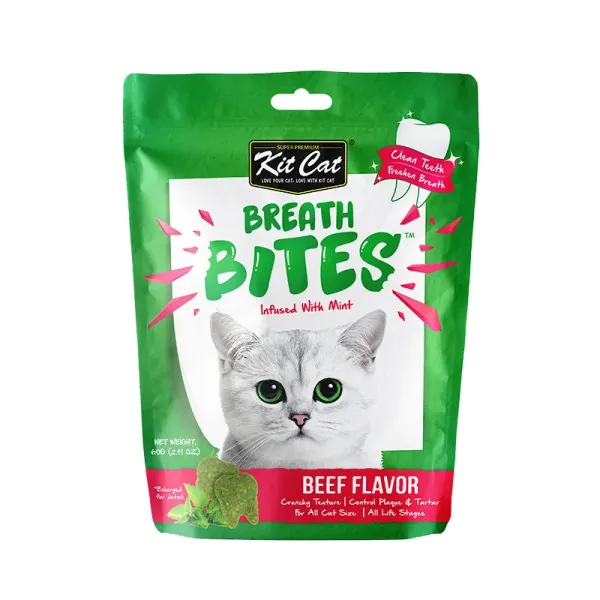 KITCAT CRUNCHY BREATH BITES - BEEF (60 G) KC-7052