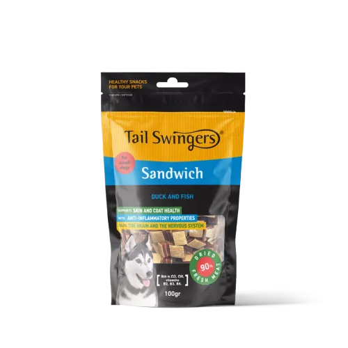 TAIL SWINGERS - DUCK and FISH SANDWICH - SMALL BITES 100G