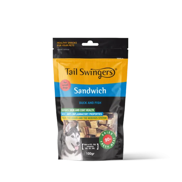 TAIL SWINGERS - DUCK and FISH SANDWICH - SMALL BITES 100G
