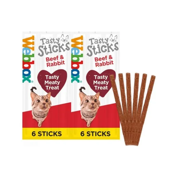 WEBBOX - CAT TASTY STICKS - BEEF and RABBIT 6 STICKS