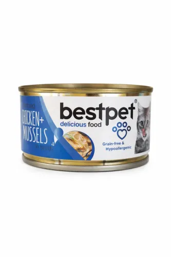 BESTPET CAT - SHREDDED CHICKEN and MUSSELS IN BROTH 70 G