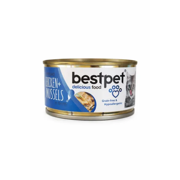 BESTPET CAT - SHREDDED CHICKEN and MUSSELS IN BROTH 70 G