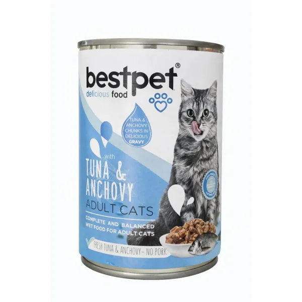 BESTPET - CAT ADULT - TUNA and ANCHOVY CHUNKS IN GRAVY 400 G