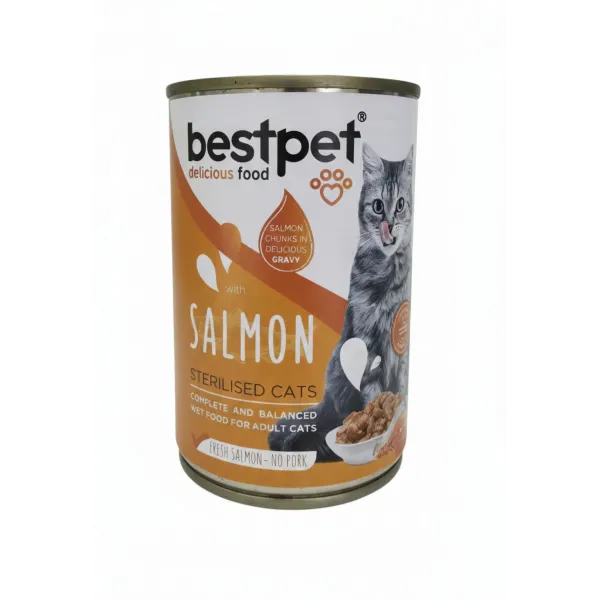 BESTPET - CAT STERILISED - SALMON CHUNKS IN GRAVY 400 G