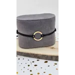 18K Gold Circle Bracelet on Black Thread