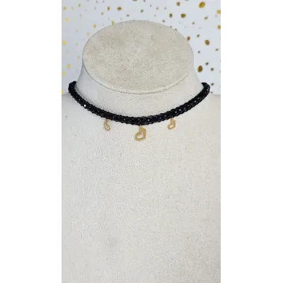 18K Gold Heart Pendant Choker Necklace for Everyday Wear