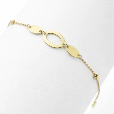 Aurelia Oval Link – 18K Gold Minimalist Bracelet