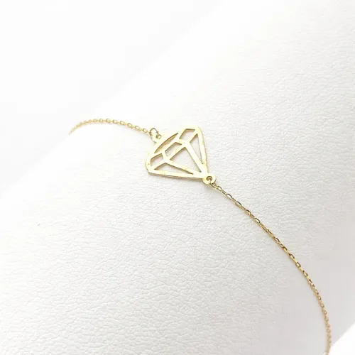 Diamond Shaped – 18K Gold Minimal Diamond Bracelet