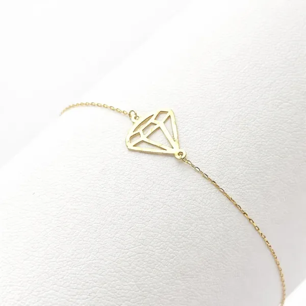 Diamond Shaped – 18K Gold Minimal Diamond Bracelet