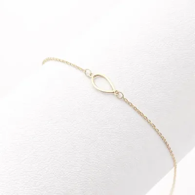 Elongated Oval Bracelet – 18K Gold Bracelet