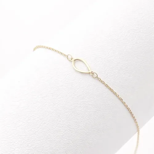 ELONGATED OVAL BRACELET – 18K GOLD BRACELET