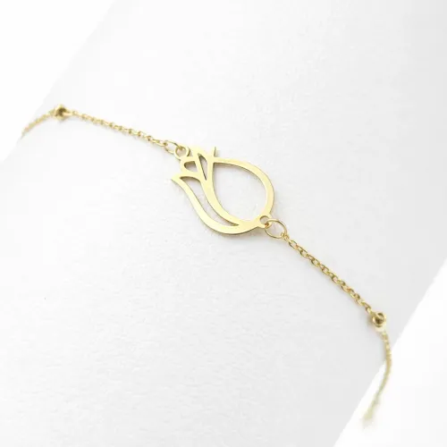ETERNAL TULIP + BEADS 18K GOLD FLORAL BRACELET