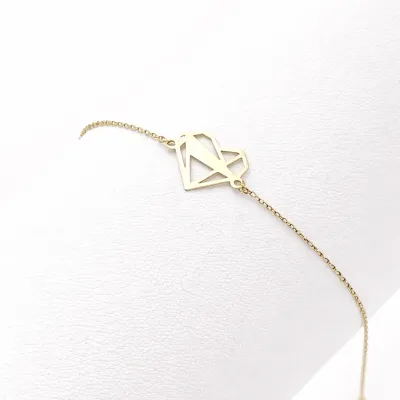 Geometric Heart – 18K Gold Bracelet