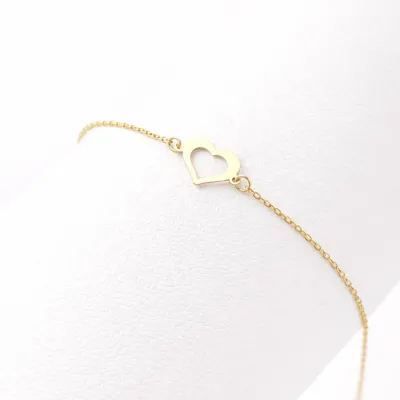 Heart – 18K Gold Minimalist Heart Bracelet