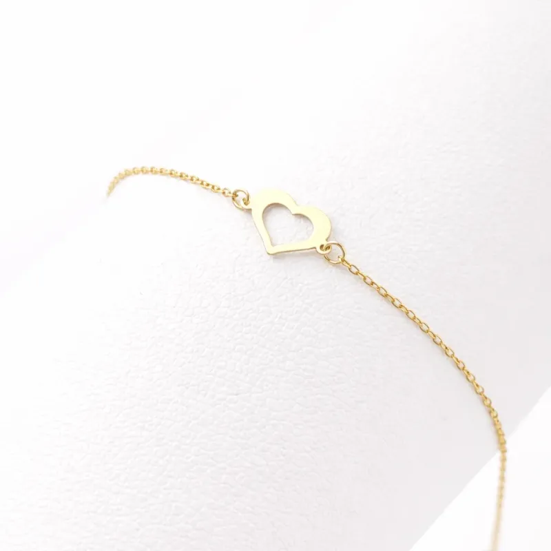 HEART – 18K GOLD MINIMALIST HEART BRACELET
