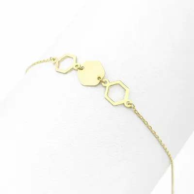 Hexa Balance – 18K Gold Bracelet