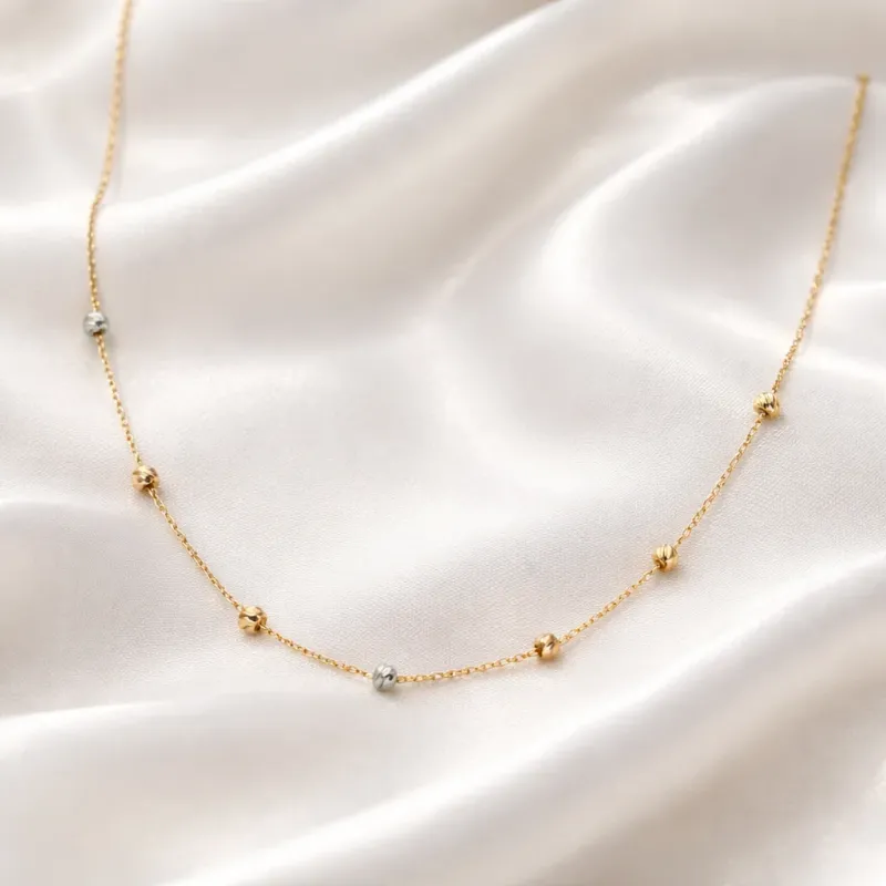 SERELLE BEADED NECKLACE IN 18K GOLD