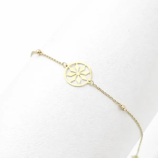 Solar Medallion – 18K Gold Bracelet