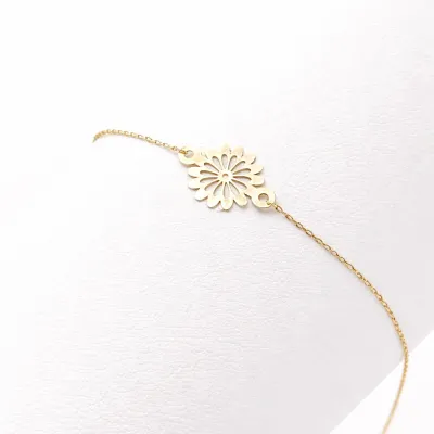 Sunflower – 18K Gold Floral Bracelet