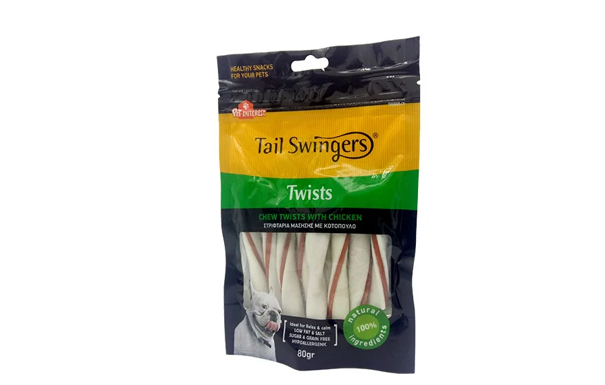 TAIL SWINGERS - CHEW TWISTS WITH CHICKEN 80 G
