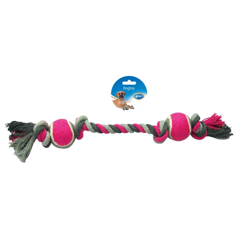 TOY KNOTTED COTTON 4 KNOTS TENNIS BALL - DUVO PLUS