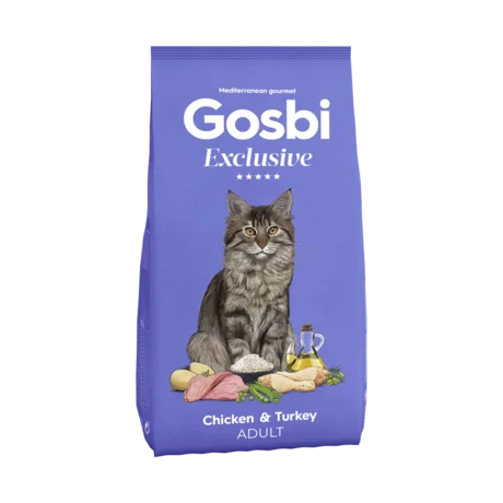 GOSBI EXCLUSIVE CAT ADULT CHICKEN & TURKEY 1.5 KG
