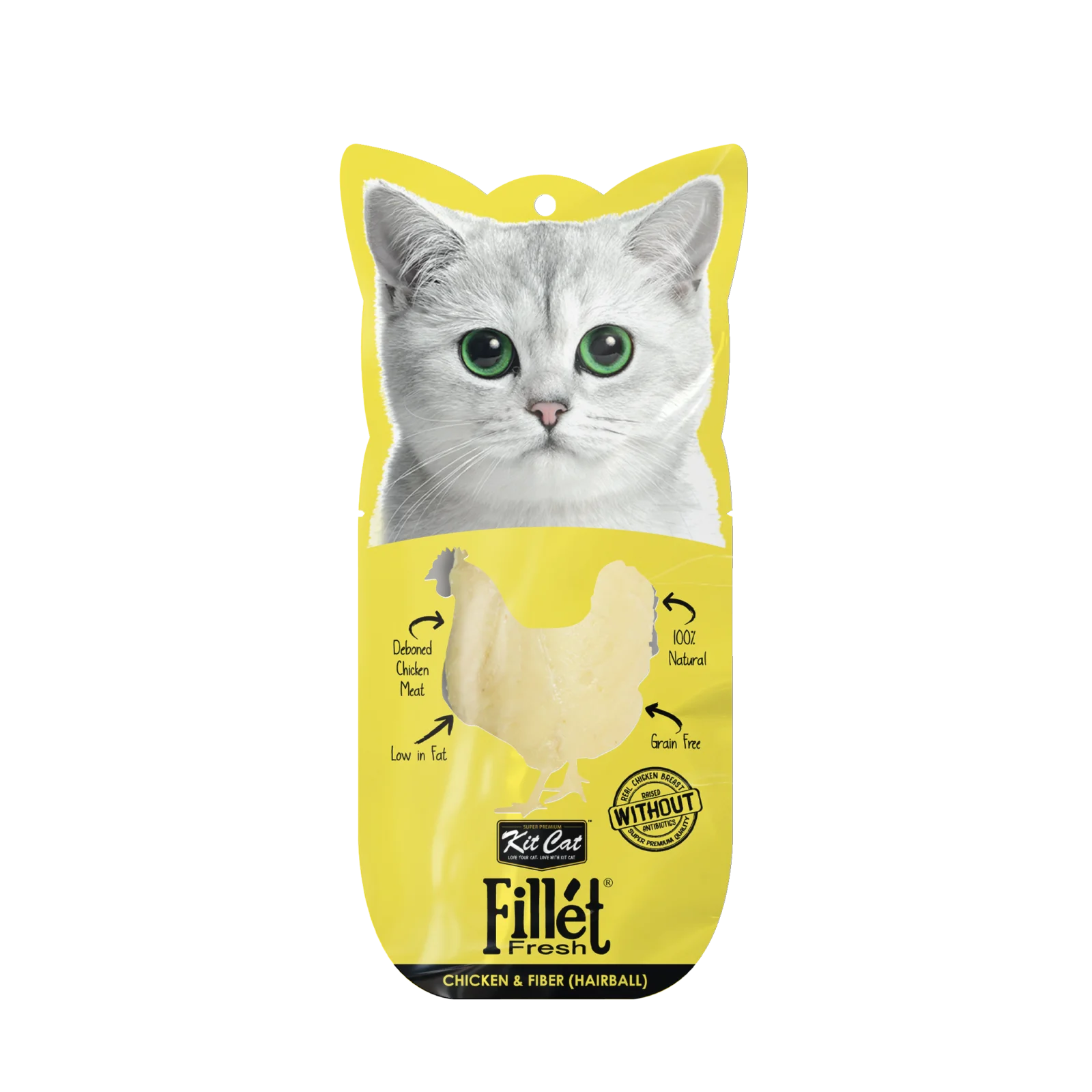 KITCAT FILLET KC-805 CHICKEN & FIBER (HAIRBALL) 30 G