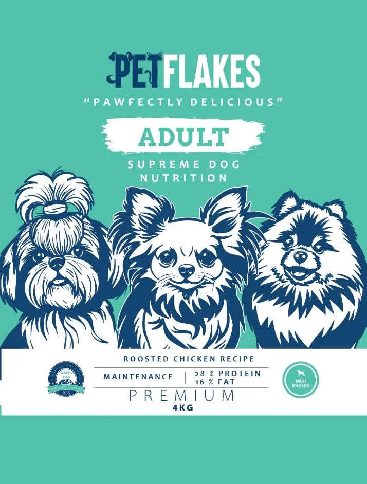 PET FLAKES - DOG FOOD - ADULT SMALL BREED 4 KG