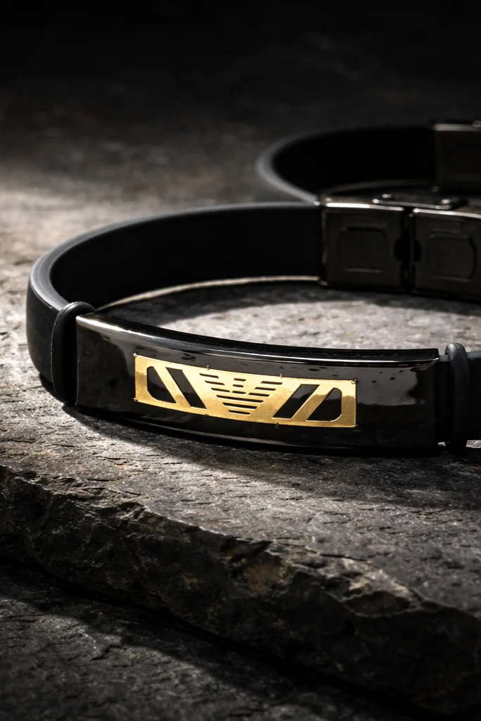 APEX NOIR BRACELET FOR MEN WITH GOLD PLATE