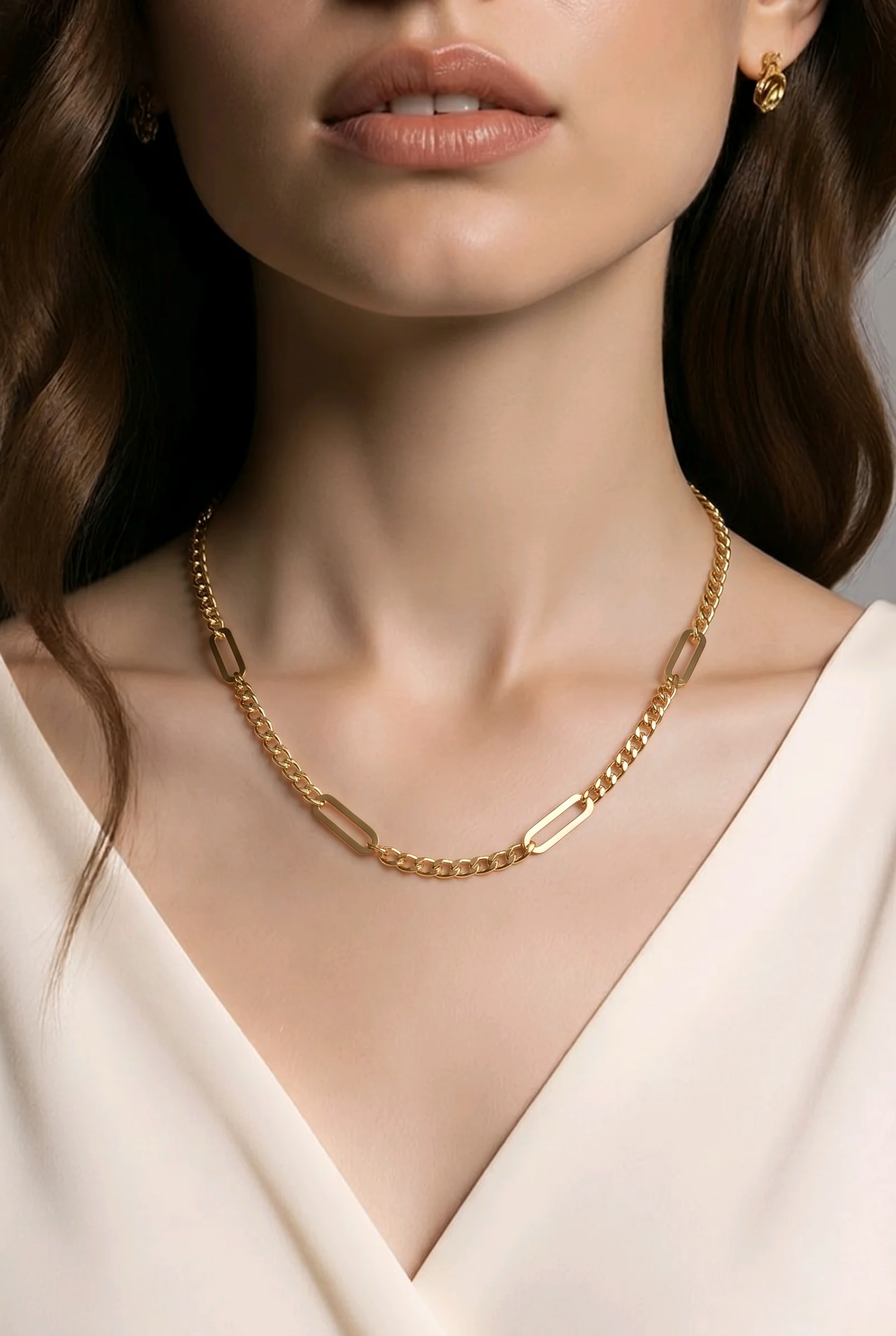 AVELIS PAPERCLIP NECKLACE 18K GOLD