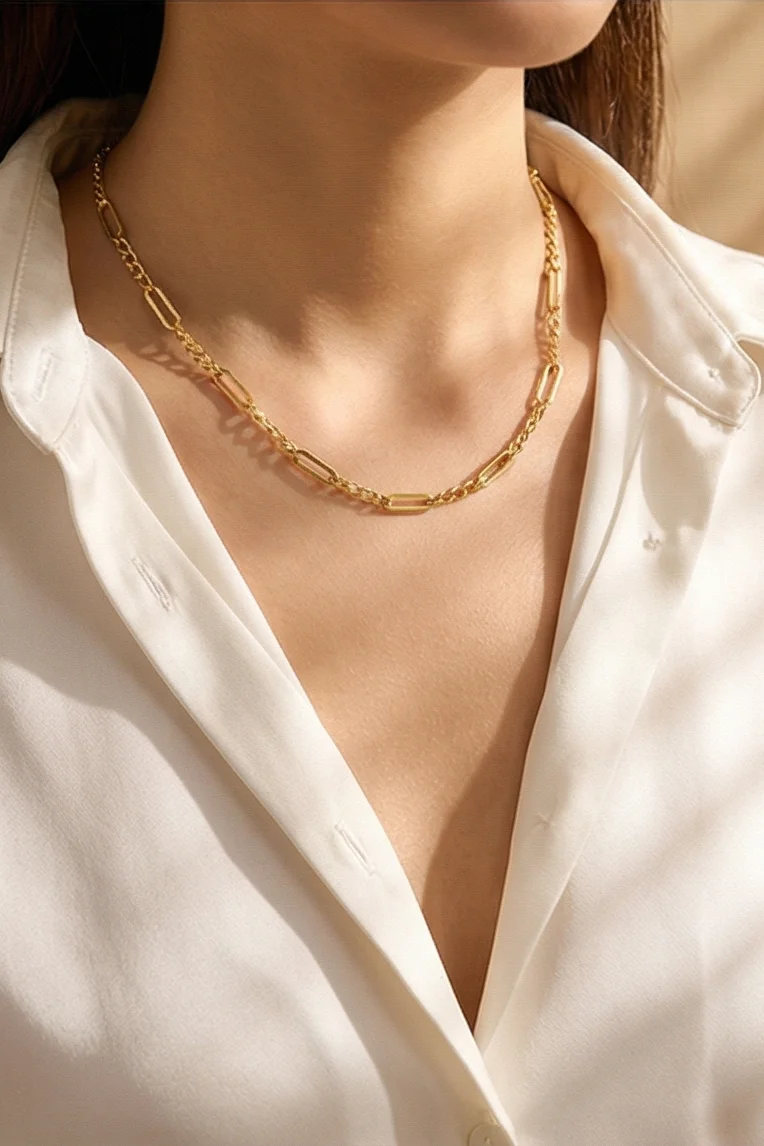 AVELIS PAPERCLIP NECKLACE 18K GOLD