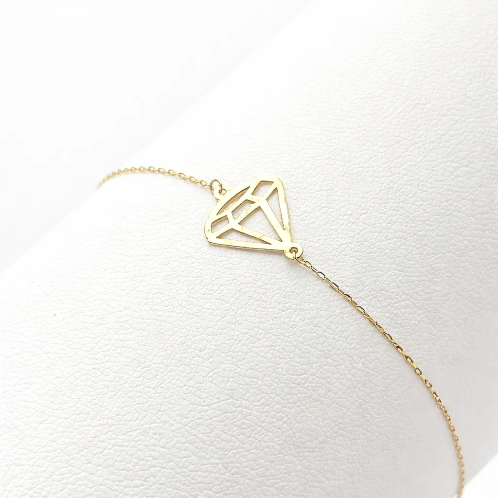 DIAMOND SHAPED – 18K GOLD MINIMAL BRACELET