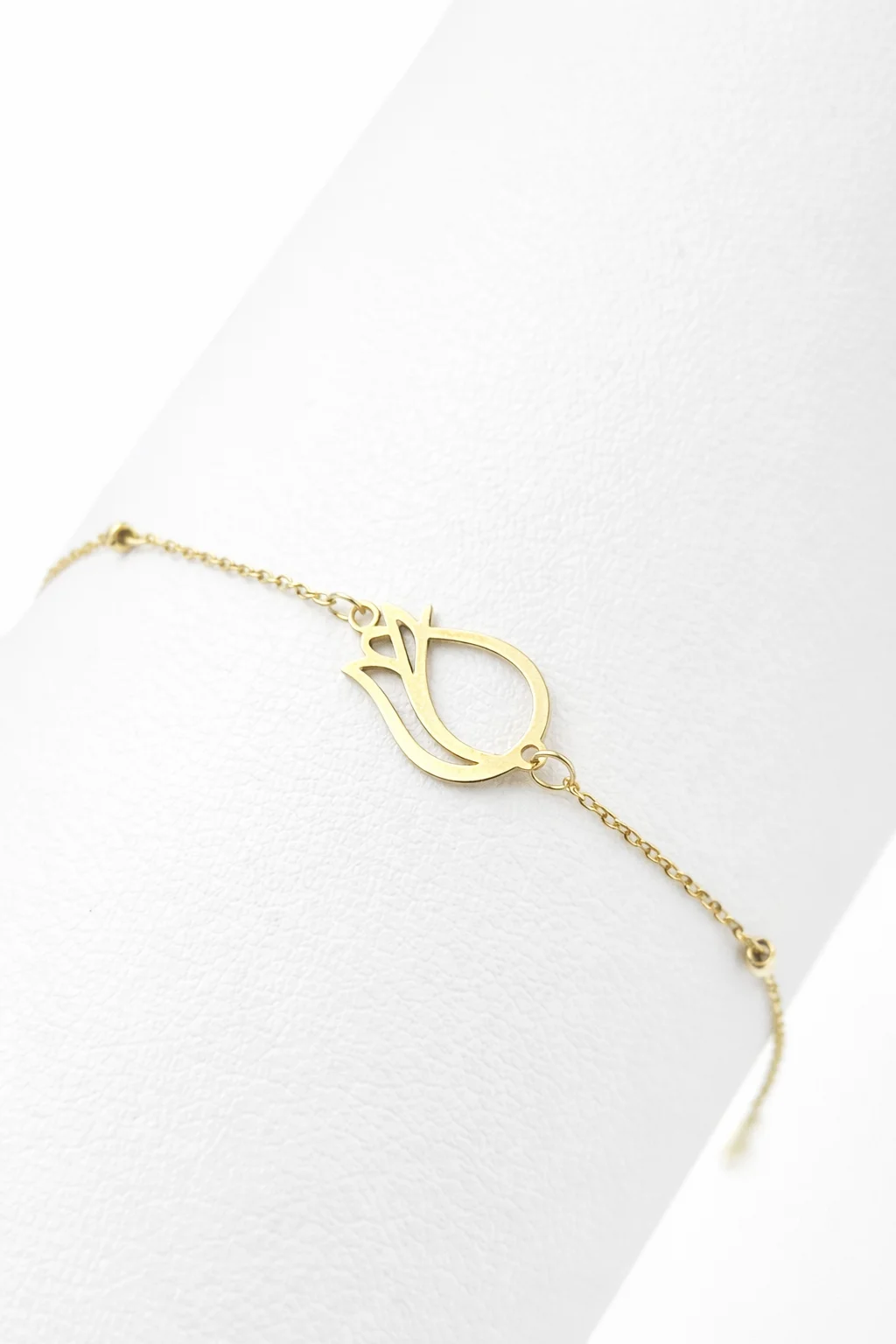 ETERNAL TULIP + BEADS 18K GOLD FLORAL BRACELET